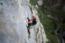 Perica making the crux of 2nd pitch