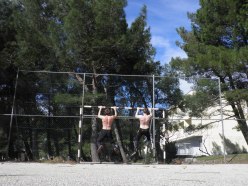 Pull-ups in 9AM in Paklenica, before going climbing into the route! (February 15th, 2014)