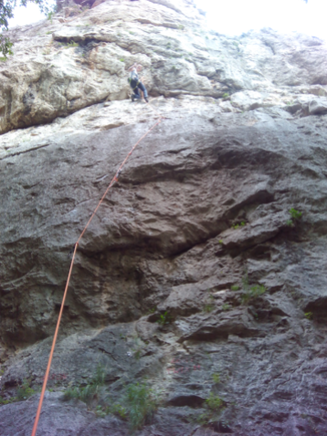 Petra on top of her second 6c