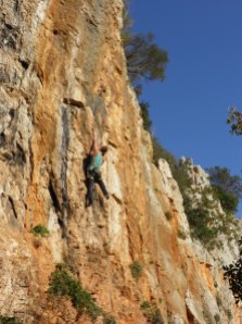 Petra enjoying sun and nice routes in Laterza